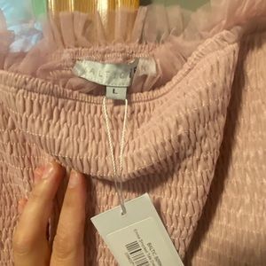 Baltic Born NWT Emma Smocked Tulle Dress L Mauve